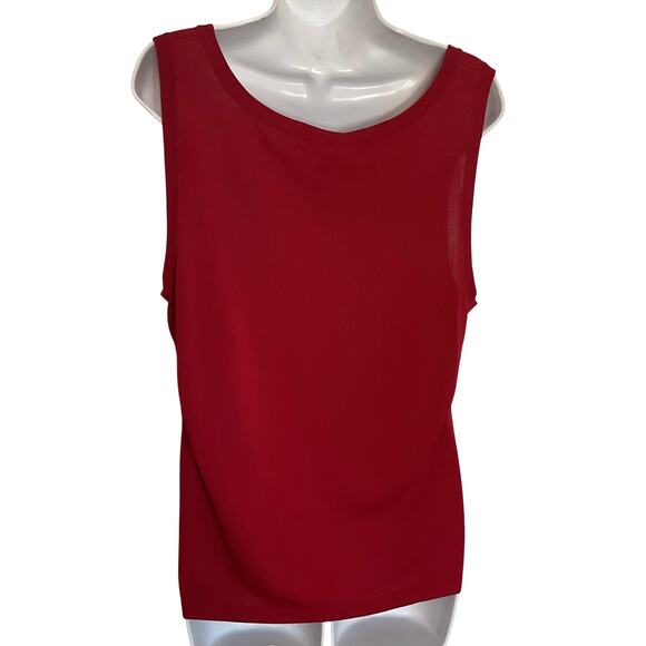 Pierre Cardin Red Semi Sheer Tank XL - Picture 2 of 4